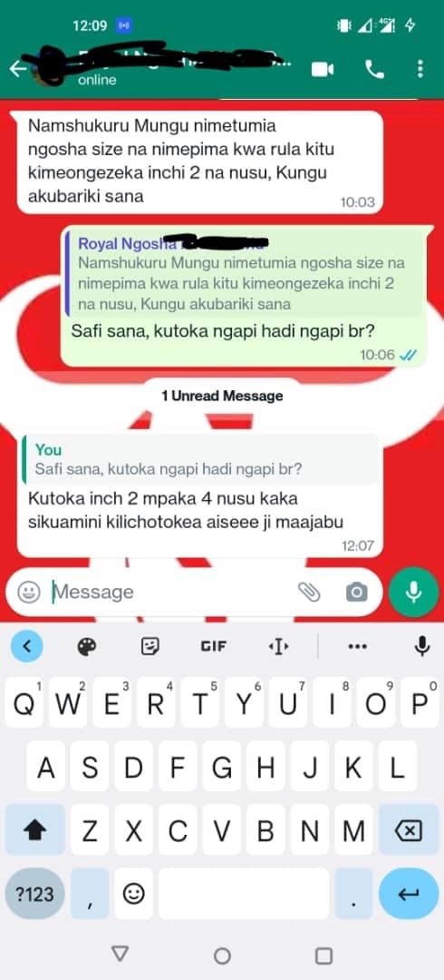 Ngosha Size Results