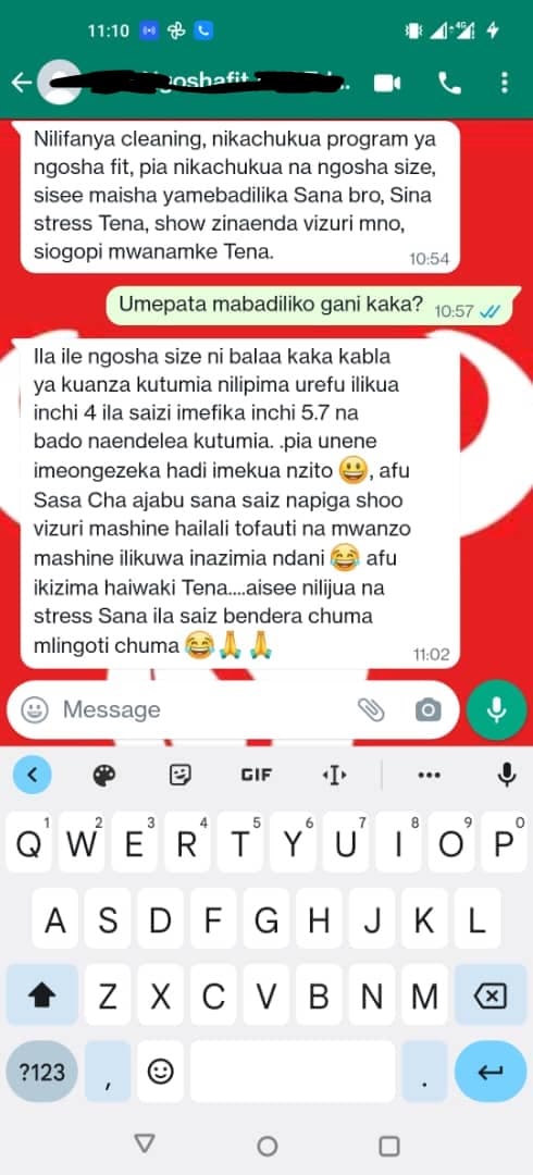 Ngosha Size Results