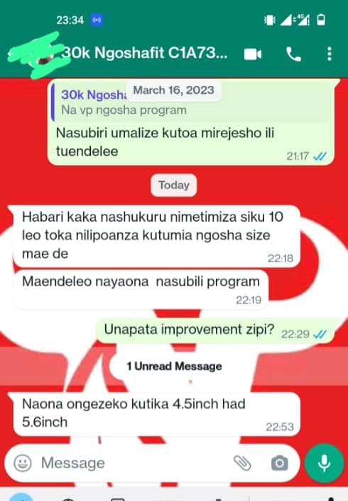 Ngosha Size Results