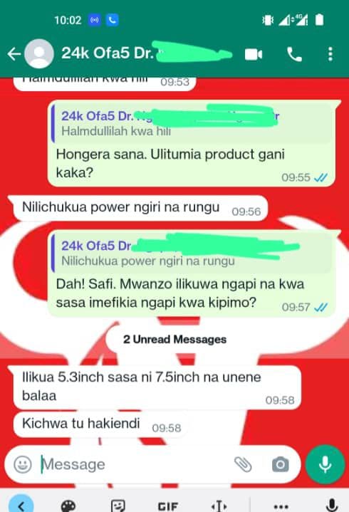Ngosha Size Results